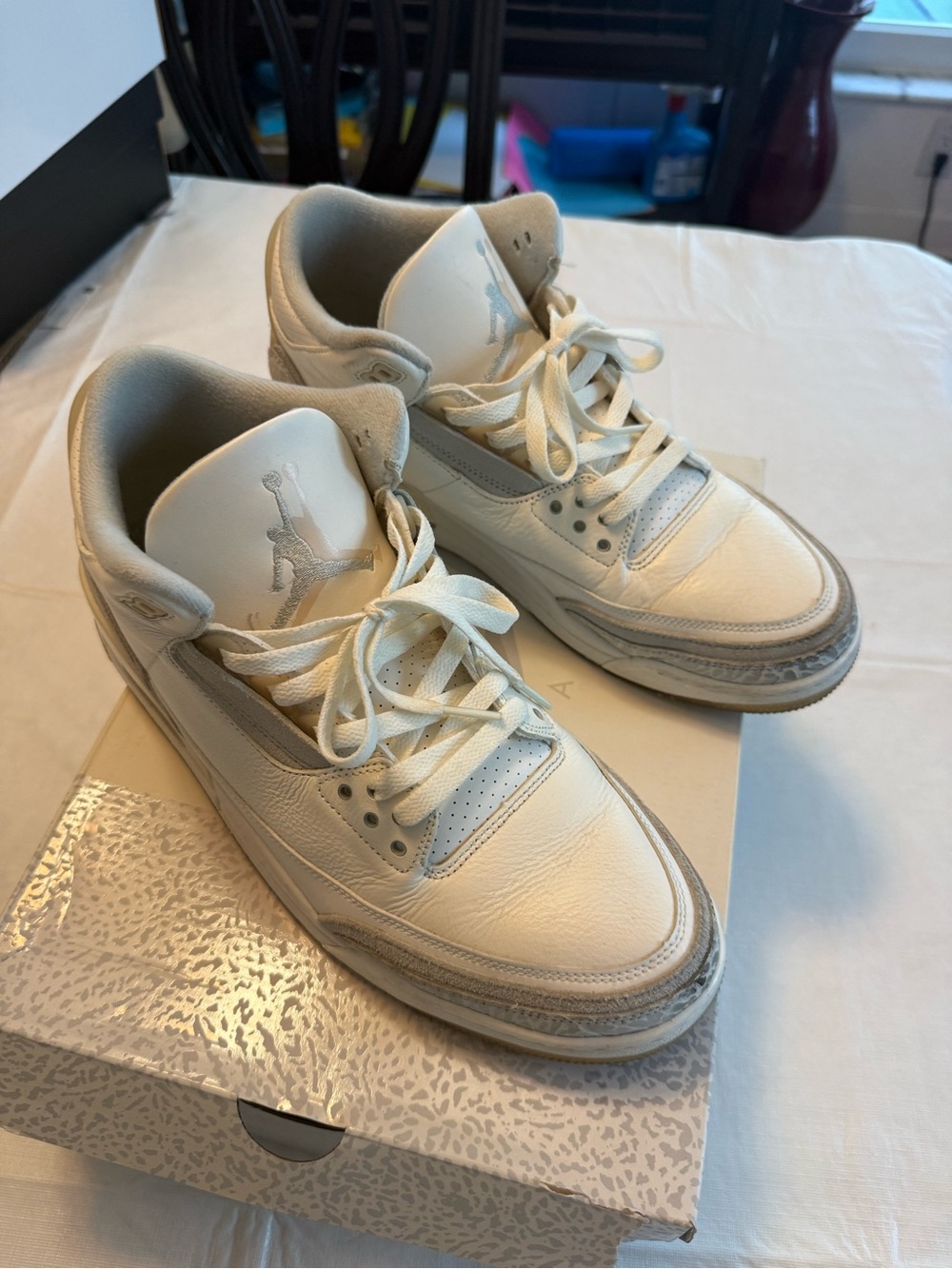 Nike Air Jordan 3 Men’s Sneakers — Cream/Gray